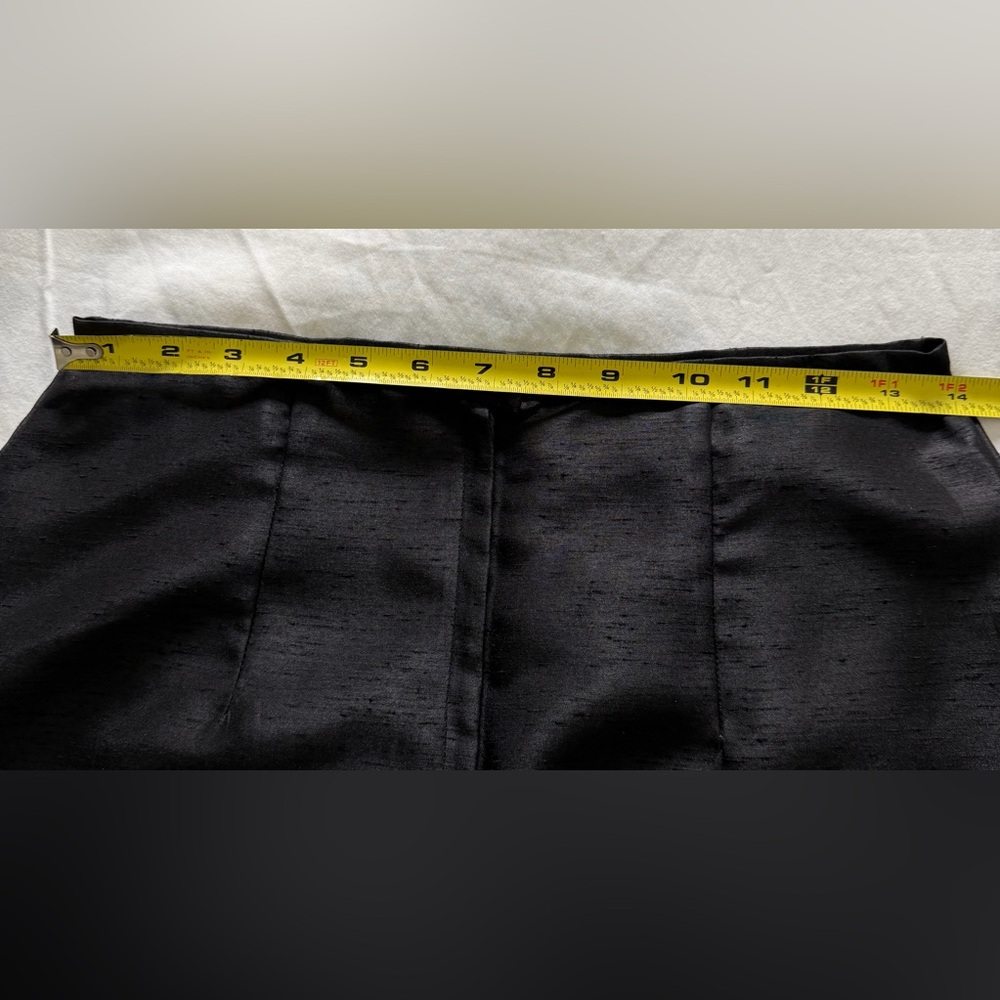 Elegant Tuxedo Black Dupioni Silk Pencil Skirt - Picture 7 of 8